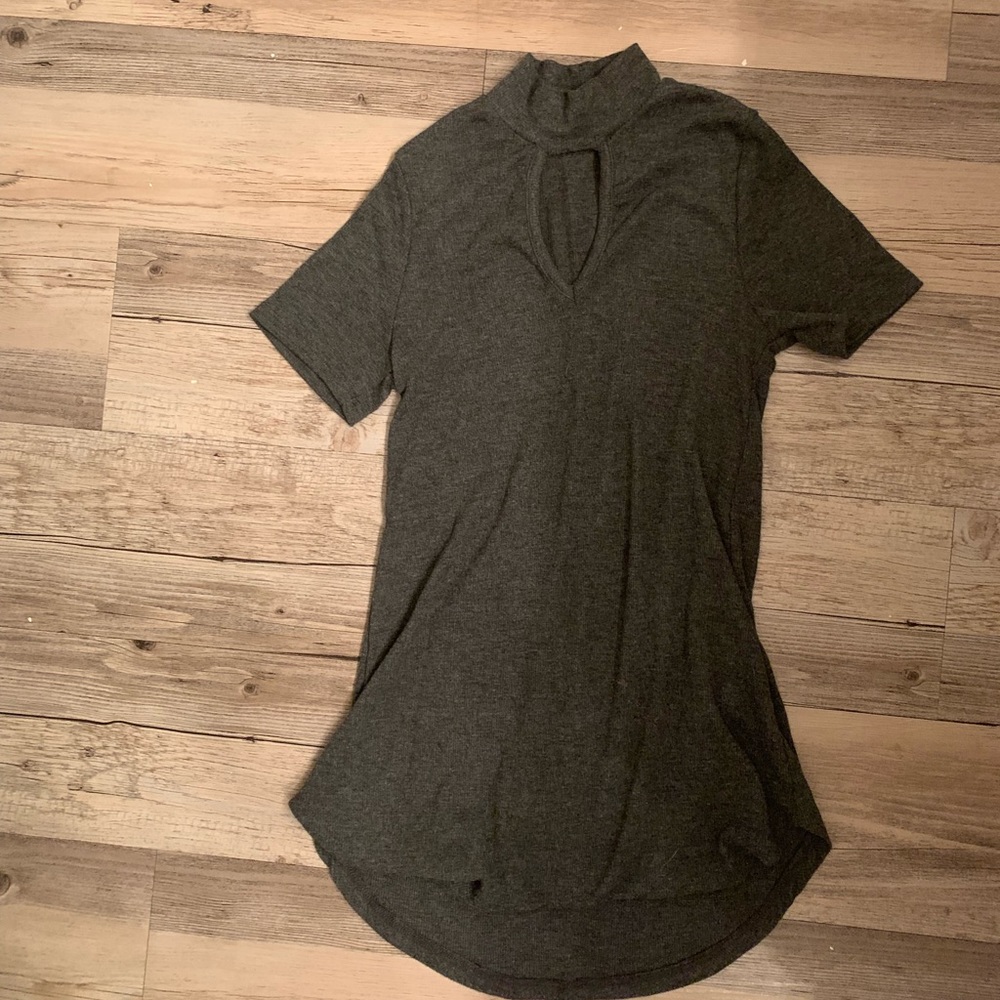 Grey Cut-Out Shirt